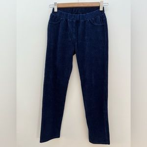 NWT Hanna Andersson Ribbed Velour Leggings Pants - Navy Blue